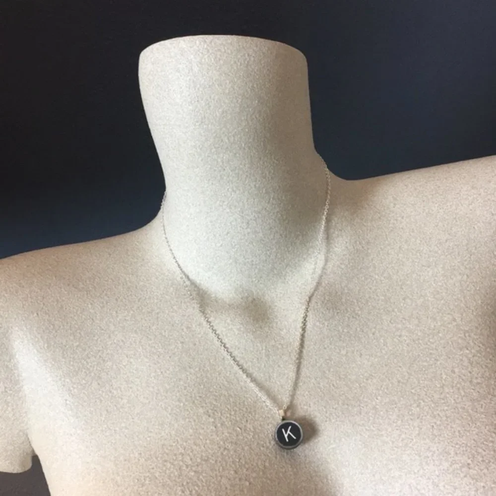 Typewriter Key Pendant Necklace N - Picture 2 of 2